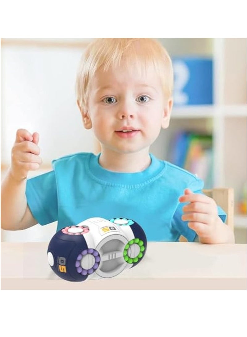 Rotating Magic Bean Cube Spinner Fidget Toys,Gifts,Learning  Education Toys,Stress Relief Gifts Fidget Toys Adults Kids,Double Flip Handheld Puzzle Cube Magic Bean Spinner - Image 4